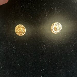 Sun Stud Earrings, gold tone  Sun Earrings, Celestial Stud Earrings, Sun Face